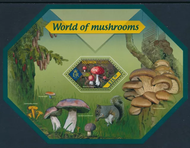 2014 Solomon Islands Mushrooms Mini Sheet ($35) Fine Mint Mnh