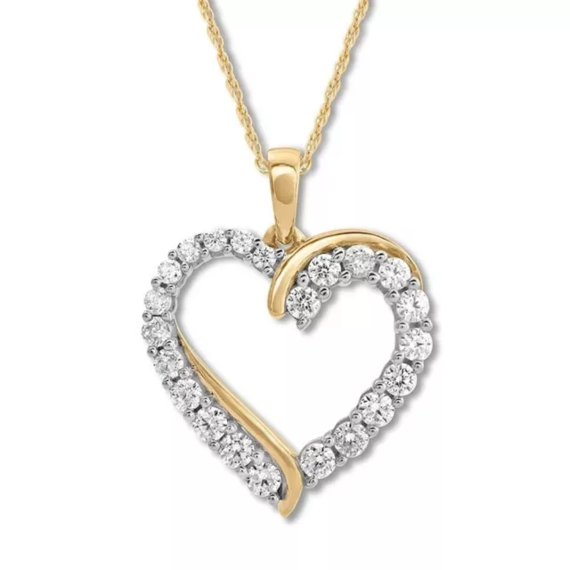 925 Sterling Silver Gold CZ Infinity Heart Necklace Silver Pendant Women Jewelry