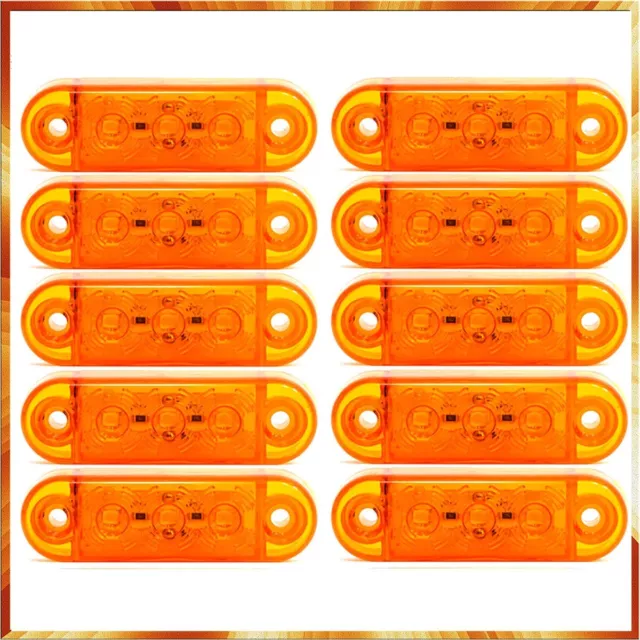 10x Orange 3 LED Position Leuchte Begrenzungsleuchte 12V/24V LKW PKW Anhänger