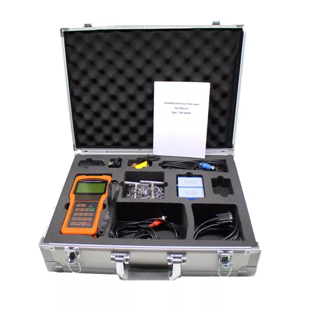 New TUF-2000H Handheld Digital Ultrasonic Flowmeter Flow Meter + Standard Sensor