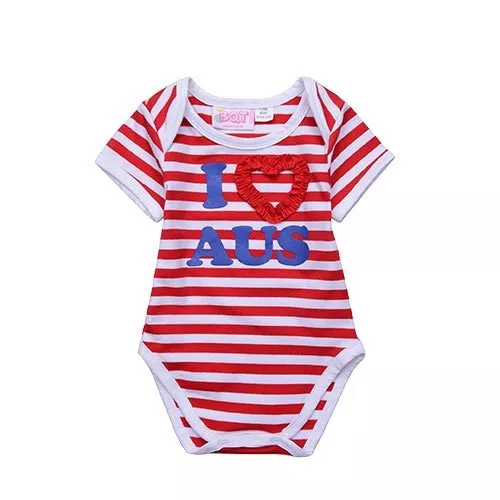 I Love  Australia Heart Baby Girl Boy Aussie Australia Day Romper / Bodysuit