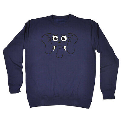 Elephant Animal Face Ani Mates  Mens Novelty Funny Sweatshirts Jumper Sweatshirt