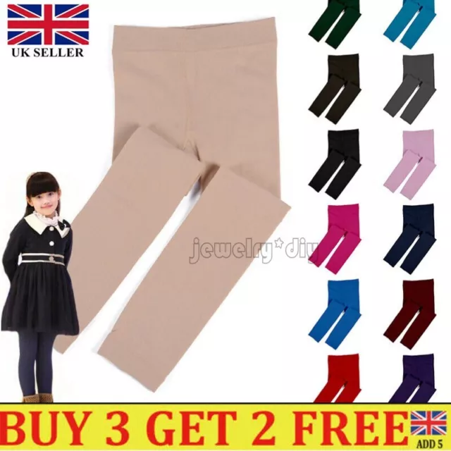 Winter Thick Kids Cotton Leggings Thermal Fleece Inside Childrens Age 1-13 CHD28