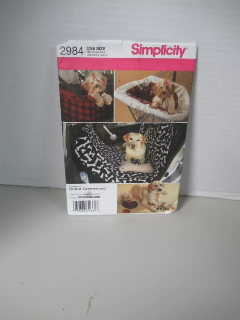 Simplicity  #2984 Animal DOG Car Seat, Basket,  Toys & Shopping Cart  NEW UNCUTT