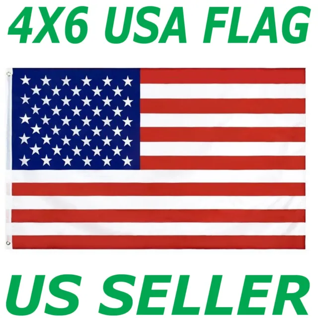 4' x 6' FT USA US U.S. American Flag Polyester Stars Brass Grommets