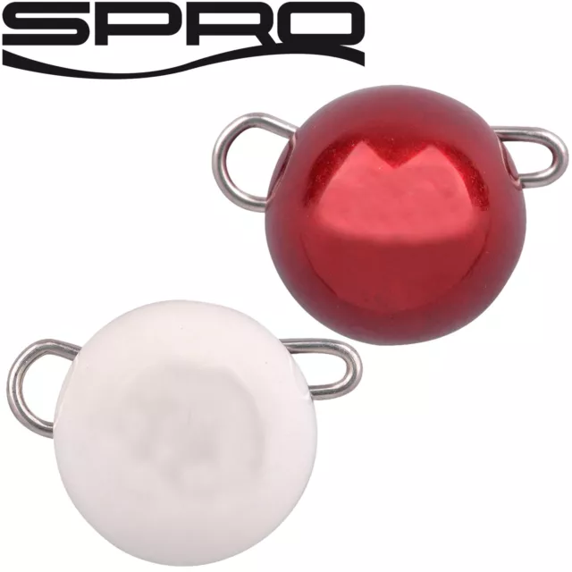 Spro Freestyle Tungsten Bottom Jig white/red - 2 Bleiköpfe, Jigkopf für Softbait