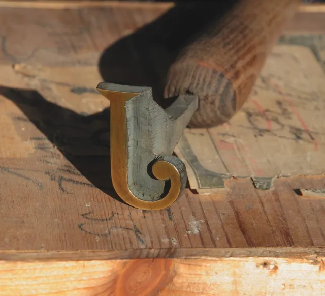 Buchstabe "J" Vergoldestempel Initial Prägestempel Messing Buchbinder Werkzeug