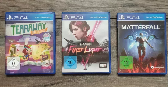 3x PS4 Spiele Set Sammlung Infamous Tearaway Matterfall Bundle