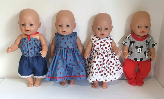 Dolls Clothes made to fit 43cm Baby Born Doll. Dresses, Playsuit, etc