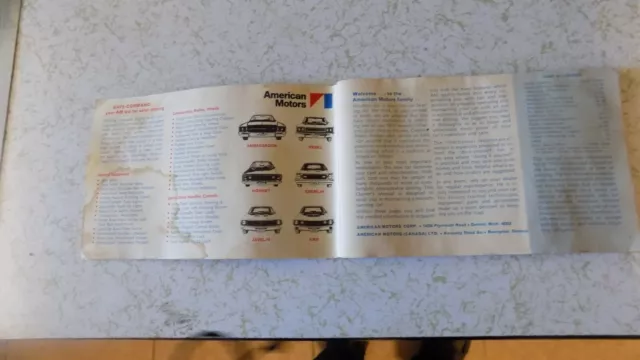 1970 Amc American Motors Rebel Hornet Javelin Amx Gremlin Owners Manual 2
