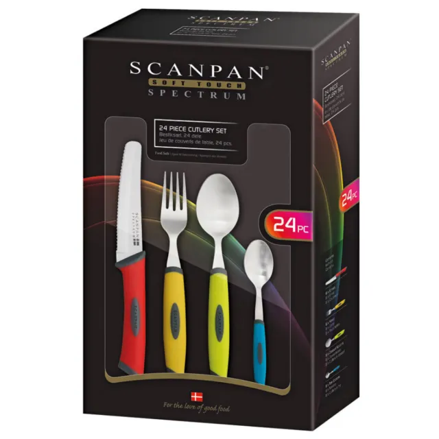 Scanpan 24 Piece Spectrum Soft Touch Colour Cutlery Set 24pc Gift Box