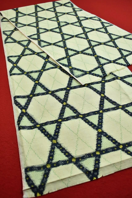 Vintage Japanese Kimono Fabric Silk Antique Boro Kusakizome Woven 61"/MM83/75