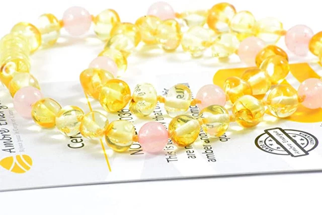 Collier d'Ambre  et quartz rose