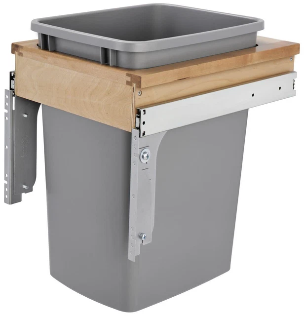 Rev-A-Shelf 4WCTM-1516DM-1 4WCTM Top Mount Single Bin Trash Can - Natural