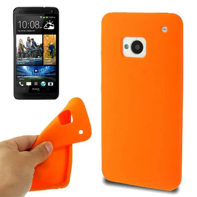 Bumper Étui de Protection Coque Cas en Silicone pour Téléphone HTC Un M7 Orange