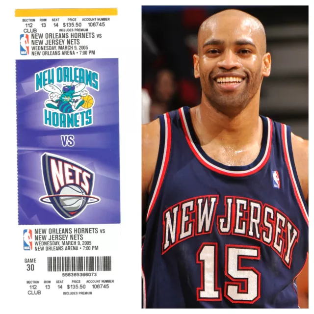 NBA Hornets v Nets 2005 Game $135 Ticket Stub Vince Carter Jason Kidd Basketball