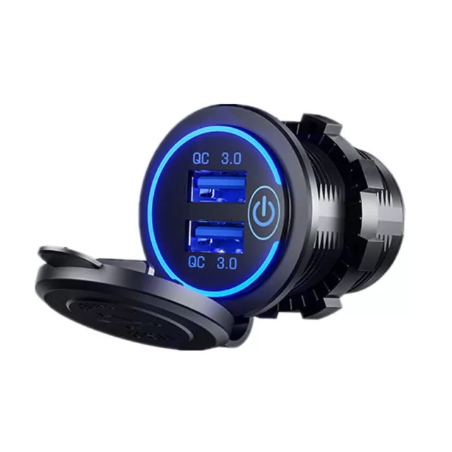 chargeur prise allume cigare voiture moto double port USB QC 3.0 iphone samsung