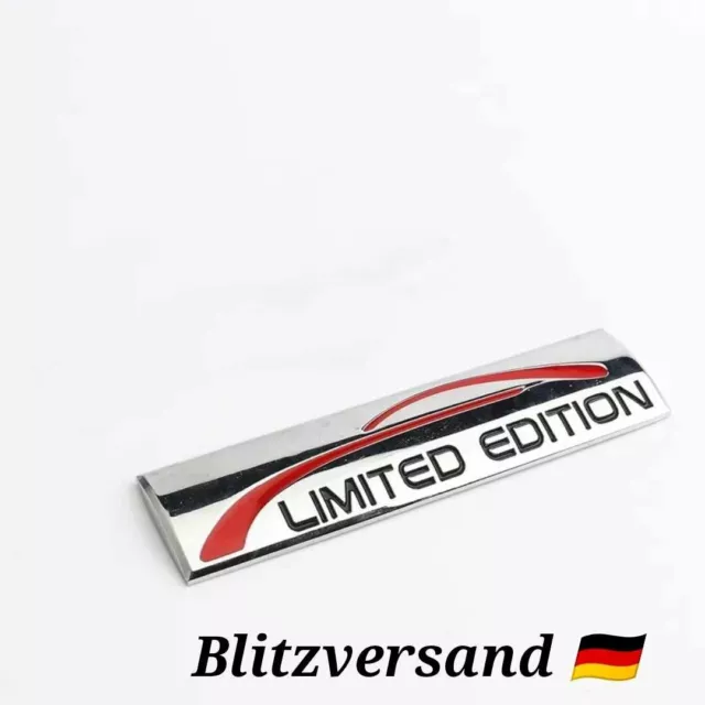 Universal 3D Limited Edition Metall Auto Aufkleber Emblem Logo ROT Chrom