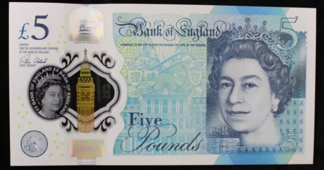 2015 5 Pound Bank Of England Note -Ak Prefix- Brand New - 1 Note**