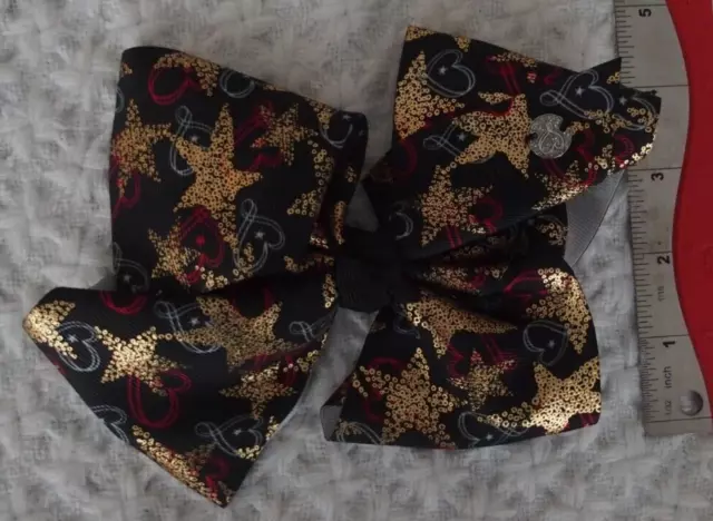 Girls Jojo Siwa Hair Bow Alligator Clip Black Gold Red heart star