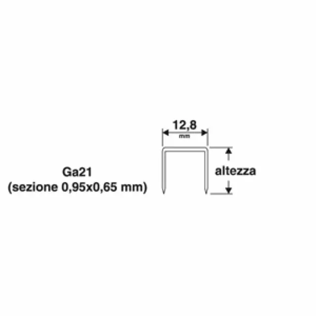 Punti 12.8X14 Mm. 14 1000Pz Per Puntatrice Spillatrice Pneumatica 8016 1455587 3