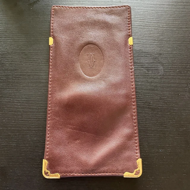 Vintage Cartier Sunglasses Eyeglasses Case Pouch Bordeaux Leather Supple