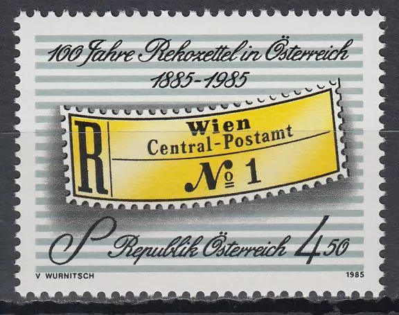 Österreich Austria 1985 ** Mi.1806 Einschreibzettel Registration Label