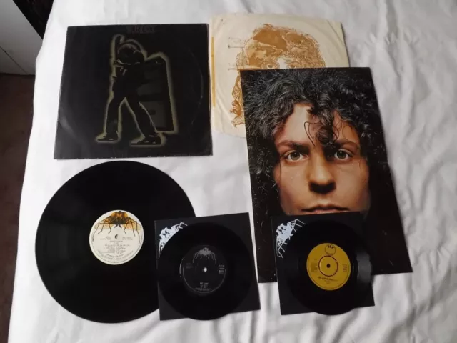 Marc Bolan T. Rex Lp First Press Electric Warrior + 2 Singles + Mini Poster