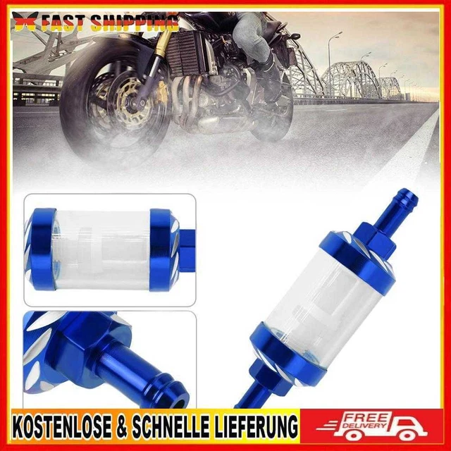 8mm CNC Aluminio Aleación Aceite Calefactor Filtro de Gas para ATV Dirt Pit Bike Motocross