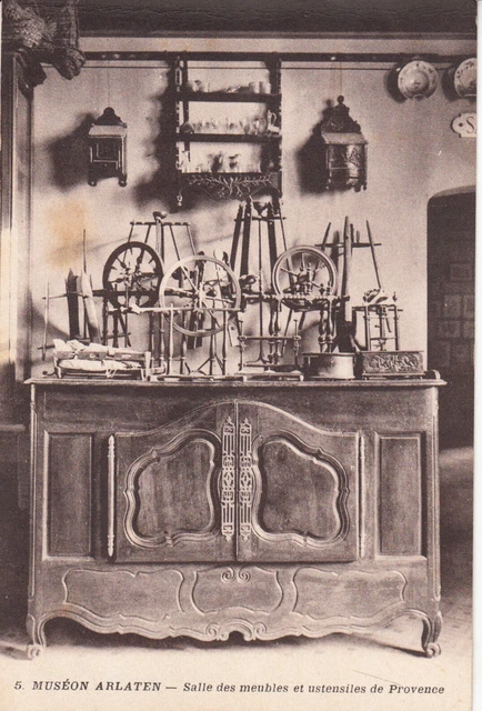 Old postcard ARLES museum ARLATEN room furniture provence