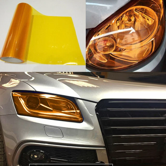 Car Amber Orange Headlight Taillight Fog Lights Tint Overlay Vinyl Film Stickers