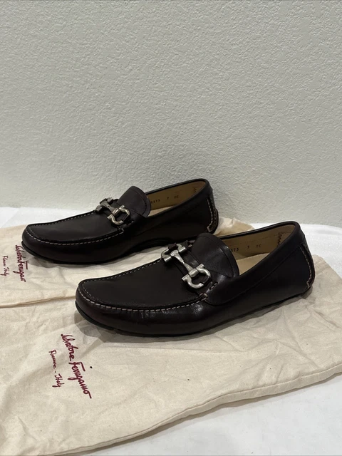 Salvatore Ferragamo Men’s Parigi Mancini Black Leather Driving Loafers Size 7.5D Salvatore Ferragamo Loafer Casual Shoes for Men for sale  main image 2