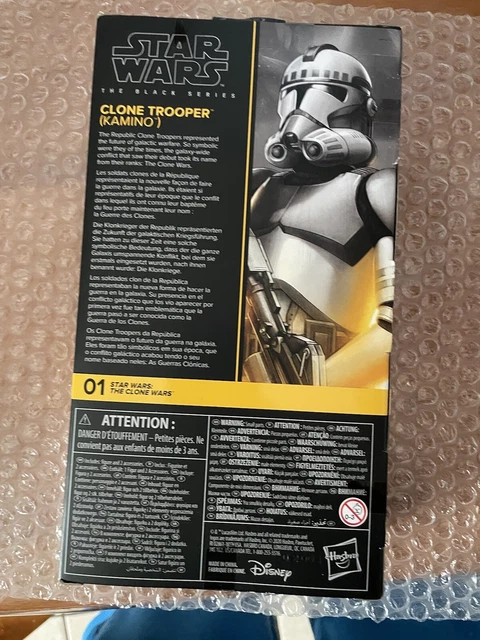 Figurine Articulée Star Wars Série Noire - Clone Trooper AOTC - Échelle 6" - Neuf