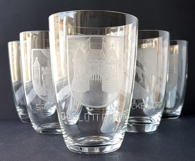 Set, 6 Verres Coupe, Divers Bezirke Berlin, Coupé à la Main, Um 1950 L227