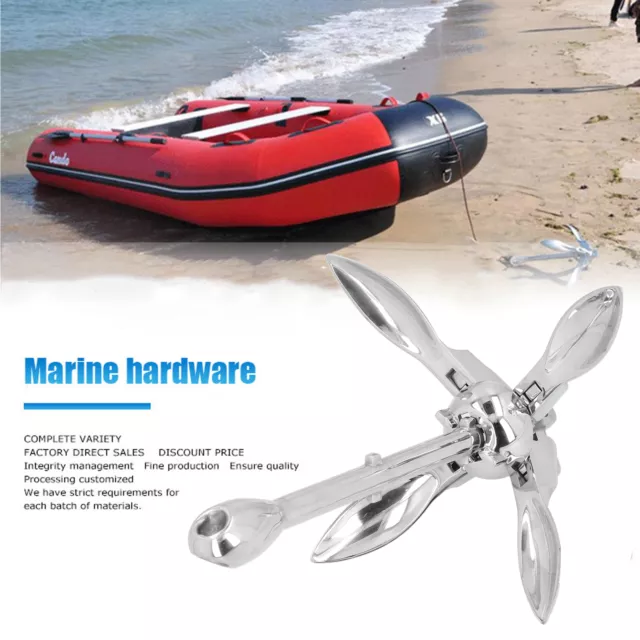 7lbs Foldable Grapnel Anchor 316 Stainless Steel Practical Hardware For Marine