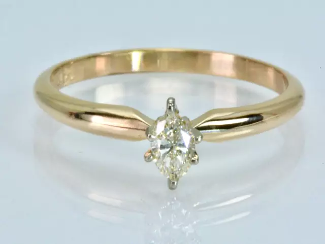 .28ct Marquise Cut Diamond Solitaire Engagement Ring 14k Yellow Gold Size 6.75