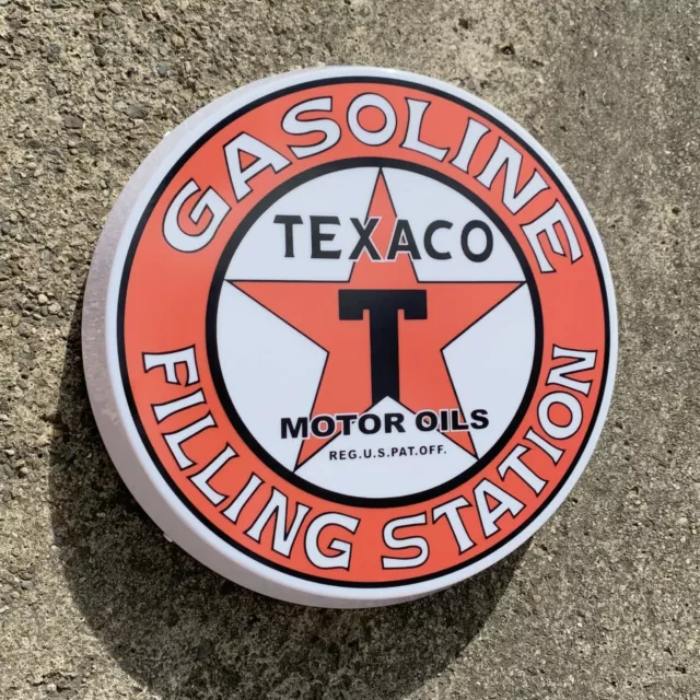 Texaco Filling Station Led Illuminated Light Box Sign Garage Gas Automobilia