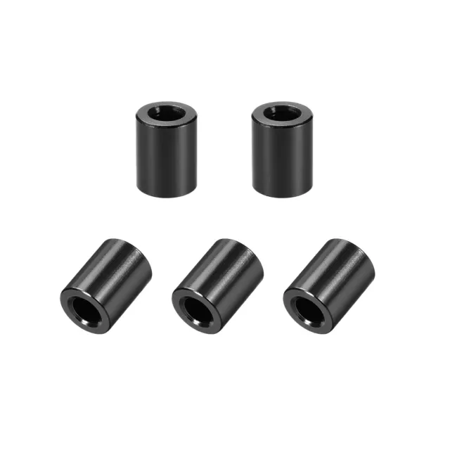 5uds Redondo Aluminio Separador Columna Espaciador 3,1x6x6mm Negro para DIY