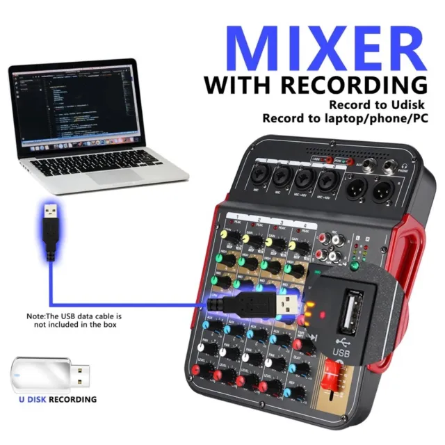 6 Channel Professional Audio Mixer With Digital Effects Bluetooth Processor