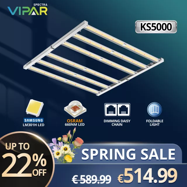 VIPARSPECTRA KS5000 LED Grow Light Bar Vollspektrum Pflanzenlampe Indoor Flower