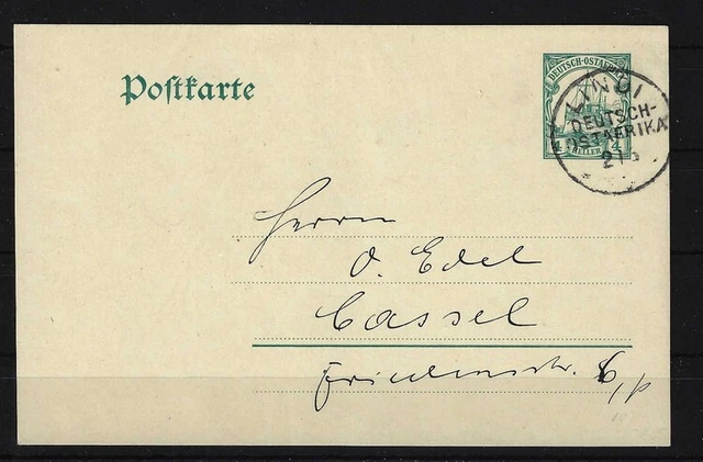 H646) DOA Deutsch-Ostafrika Kolonie GA Ganzsache Stempel LINDI