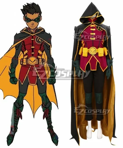 NEW! DC Damian Wayne Robin Cosplay Costume