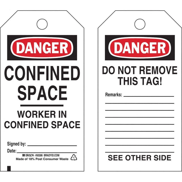 BRADY 50286 Tag,5 3/4 in H,3 in W,Polyester,PK25