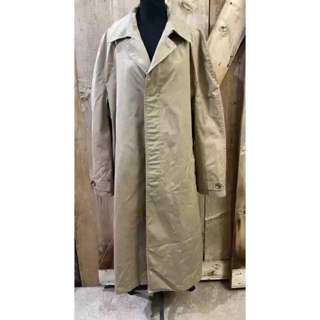 London Fog Limited Edition Tan Khaki Brown Trench Coat Men's Size 46 Long