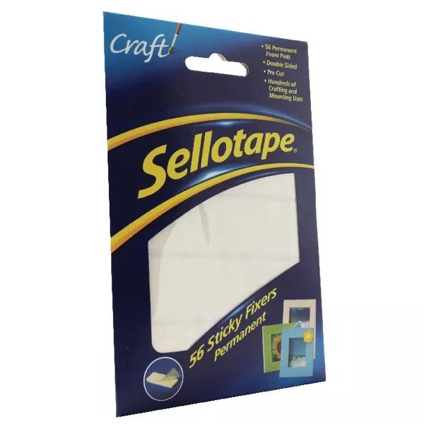 Sellotape Sticky Fixers Pk 56 Double Sided Permanent Foam Pads Same Day Dispatch