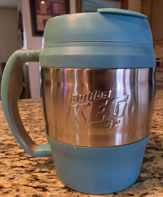 BUBBA KEG 52 Ounce Insulated Travel Mug blue & Stainless Handle Flip Top