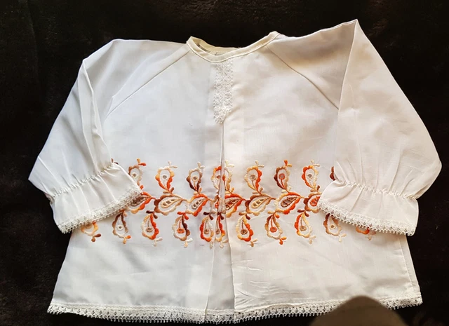 Lot De 4 Brassières Bébé Vintage - Coton Blanc 3/6 Mois - Fait Main France