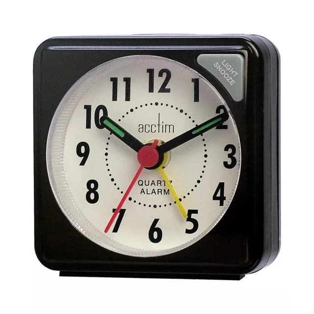 Acctim 25/738BB Ingot Mini Travel Alarm Clock Black