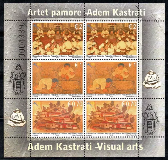 Kosovo 2013 Mi. 261-263 Mini Feuille 100% Neuf ** Kastrati, art, peintures