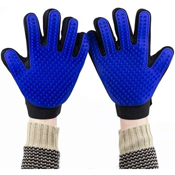 2 Pack Cleaning Brush Magic Gloves Pet Dog Cat Massage Hair Removal Grooming L&R
